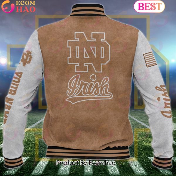 NCAA Notre Dame Fighting Irish Salute to Service For Veteran Day Color Custom Name Baseball Jacket