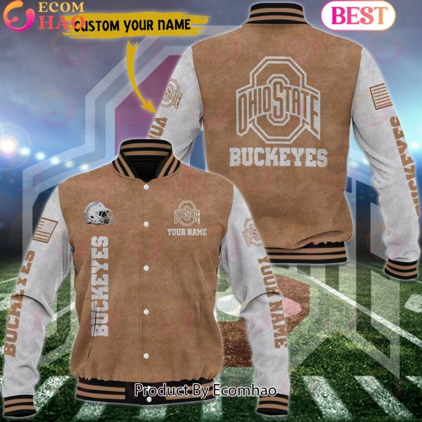 NCAA Ohio State Buckeyes Salute to Service For Veteran Day Color Custom Name Baseball Jacket