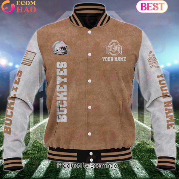 NCAA Ohio State Buckeyes Salute to Service For Veteran Day Color Custom Name Baseball Jacket