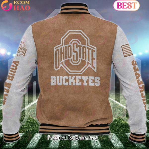 NCAA Ohio State Buckeyes Salute to Service For Veteran Day Color Custom Name Baseball Jacket