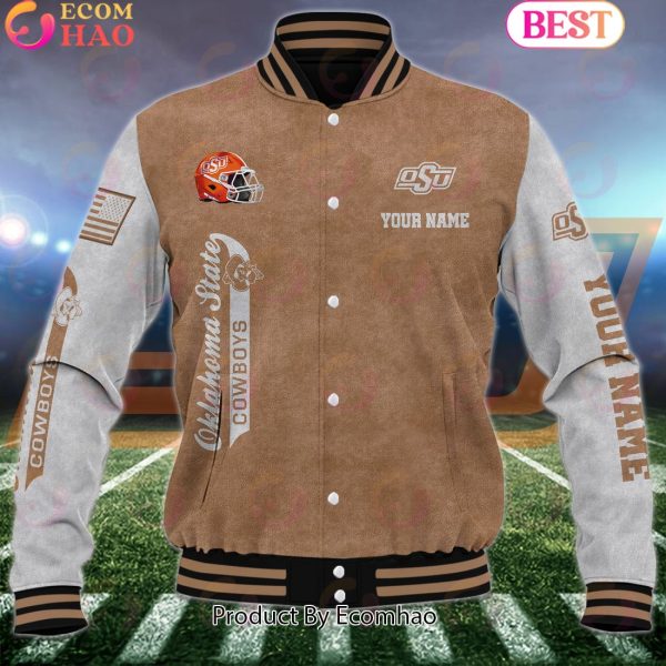NCAA Oklahoma State Cowboys Salute to Service For Veteran Day Color Custom Name Baseball Jacket