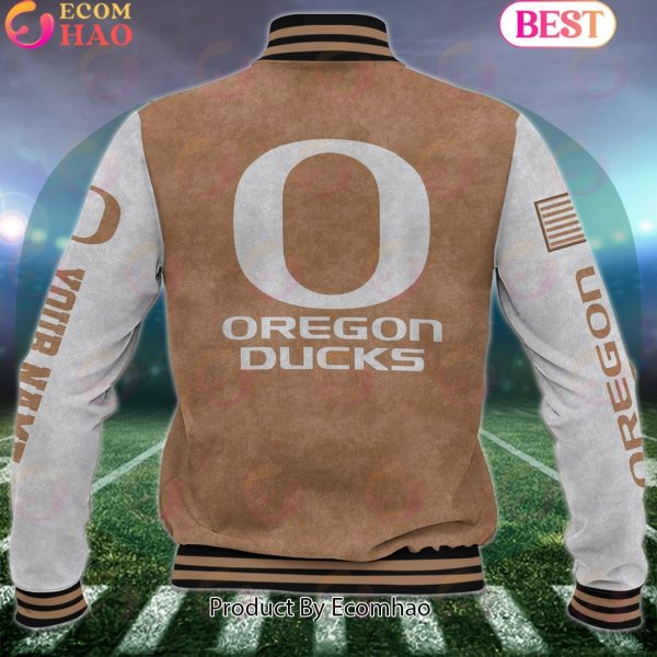 NCAA Oregon Ducks Salute to Service For Veteran Day Color Custom Name Baseball Jacket