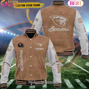 NCAA Oregon State Beavers Salute to Service For Veteran Day Color Custom Name Baseball Jacket