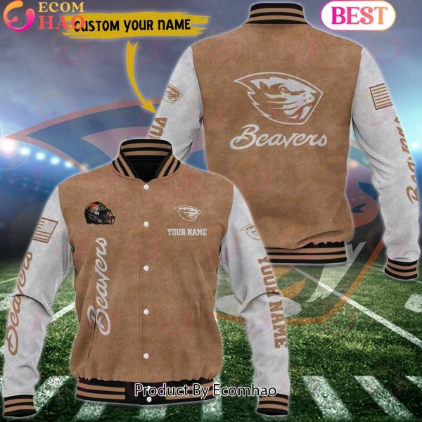 NCAA Oregon State Beavers Salute to Service For Veteran Day Color Custom Name Baseball Jacket