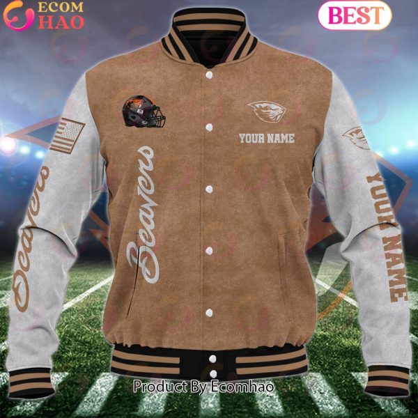 NCAA Oregon State Beavers Salute to Service For Veteran Day Color Custom Name Baseball Jacket