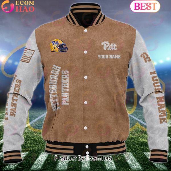 NCAA Pittsburgh Panthers Salute to Service For Veteran Day Color Custom Name Baseball Jacket