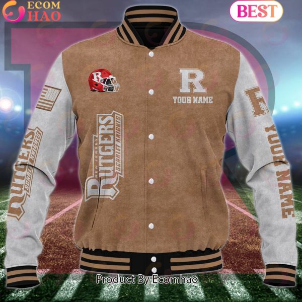 NCAA Rutgers Scarlet Knights Salute to Service For Veteran Day Color Custom Name Baseball Jacket