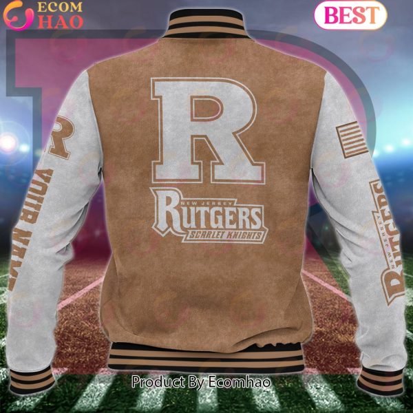 NCAA Rutgers Scarlet Knights Salute to Service For Veteran Day Color Custom Name Baseball Jacket