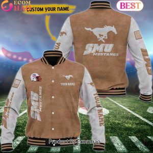 NCAA SMU Mustangs Salute to Service For Veteran Day Color Custom Name Baseball Jacket