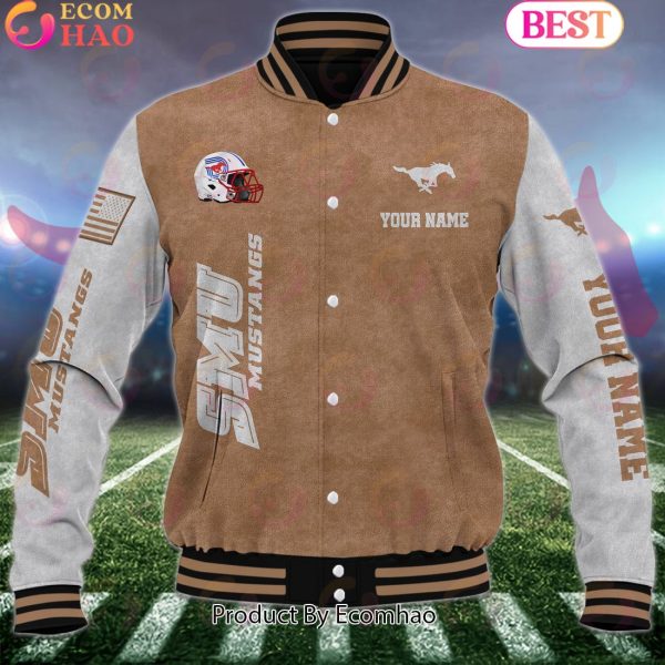 NCAA SMU Mustangs Salute to Service For Veteran Day Color Custom Name Baseball Jacket