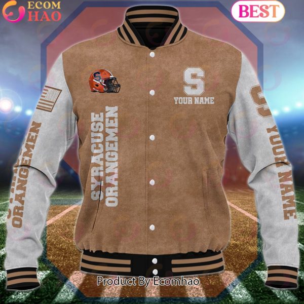 NCAA Syracuse Orange Salute to Service For Veteran Day Color Custom Name Baseball Jacket