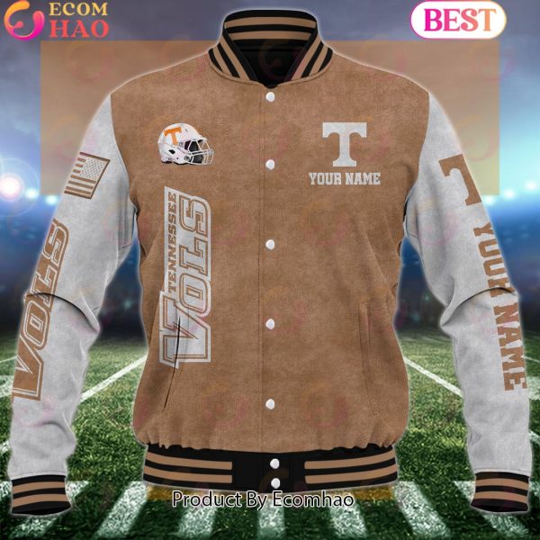 NCAA Tennessee Volunteers Salute to Service For Veteran Day Color Custom Name Baseball Jacket
