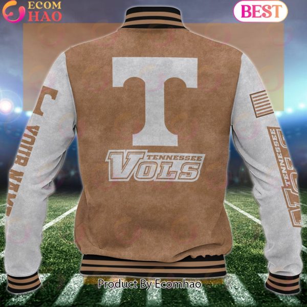 NCAA Tennessee Volunteers Salute to Service For Veteran Day Color Custom Name Baseball Jacket