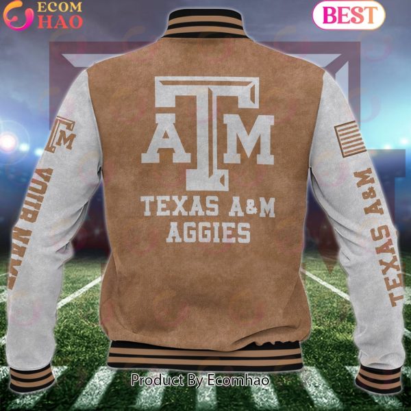NCAA Texas A&M Aggies Salute to Service For Veteran Day Color Custom Name Baseball Jacket