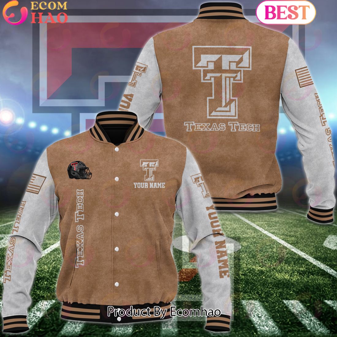 NCAA Tennessee Volunteers Salute to Service For Veteran Day Color Custom Name Baseball Jacket