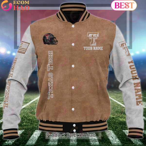 NCAA Texas Tech Red Raiders Salute to Service For Veteran Day Color Custom Name Baseball Jacket
