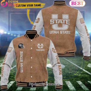 NCAA Utah State Aggies Salute to Service For Veteran Day Color Custom Name Baseball Jacket