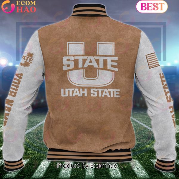 NCAA Utah State Aggies Salute to Service For Veteran Day Color Custom Name Baseball Jacket