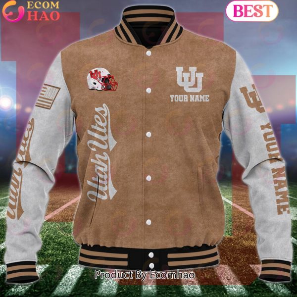 NCAA Utah Utes Salute to Service For Veteran Day Color Custom Name Baseball Jacket