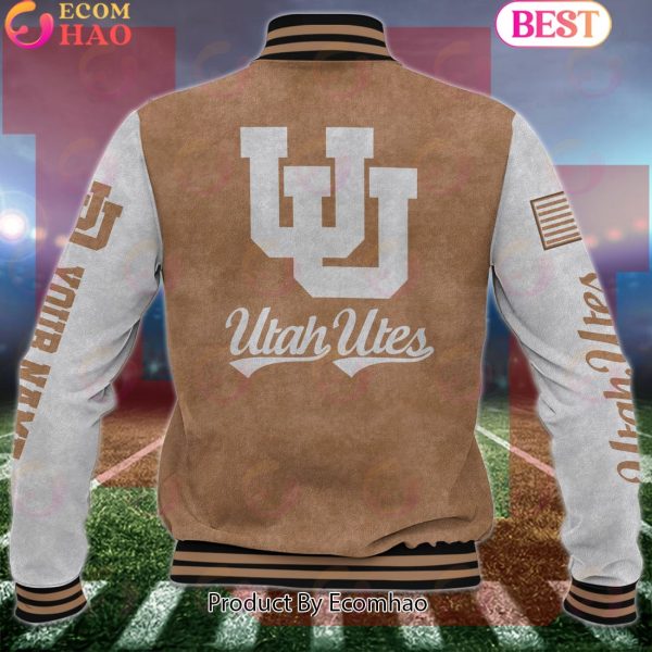 NCAA Utah Utes Salute to Service For Veteran Day Color Custom Name Baseball Jacket