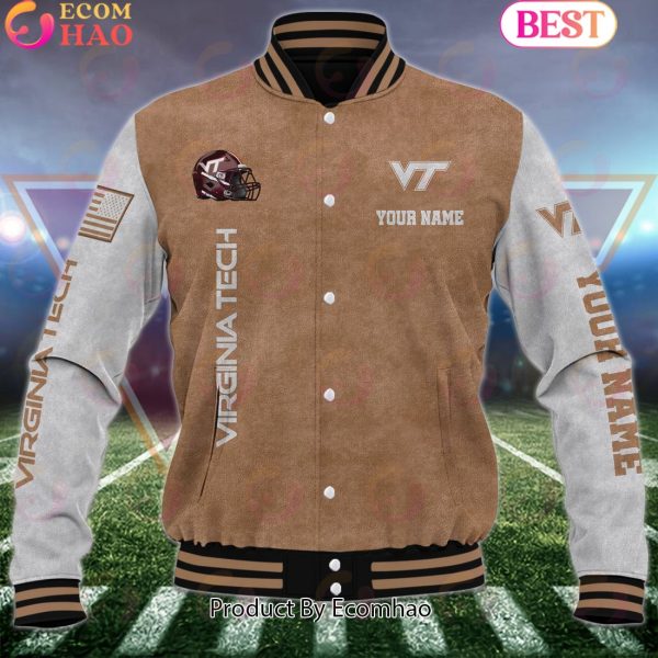 NCAA Virginia Tech Hokies Salute to Service For Veteran Day Color Custom Name Baseball Jacket