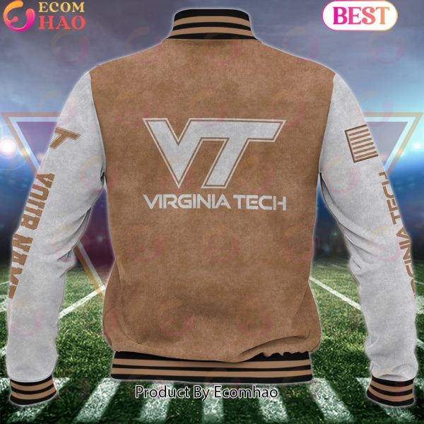 NCAA Virginia Tech Hokies Salute to Service For Veteran Day Color Custom Name Baseball Jacket