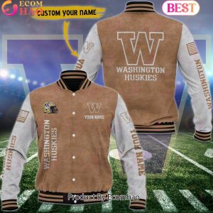 NCAA Washington Huskies Salute to Service For Veteran Day Color Custom Name Baseball Jacket