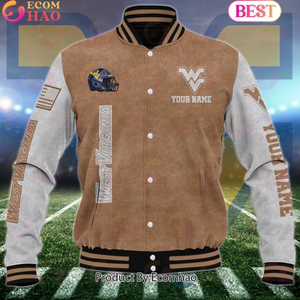 NCAA West Virginia Mountaineers Salute to Service For Veteran Day Color Custom Name Baseball Jacket