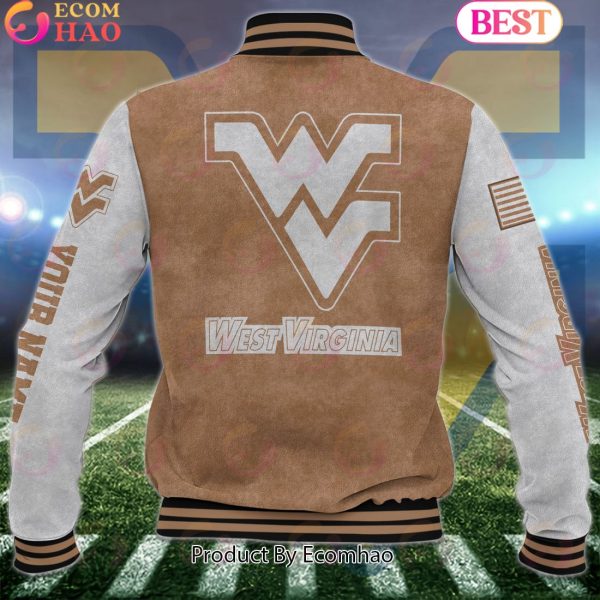 NCAA West Virginia Mountaineers Salute to Service For Veteran Day Color Custom Name Baseball Jacket