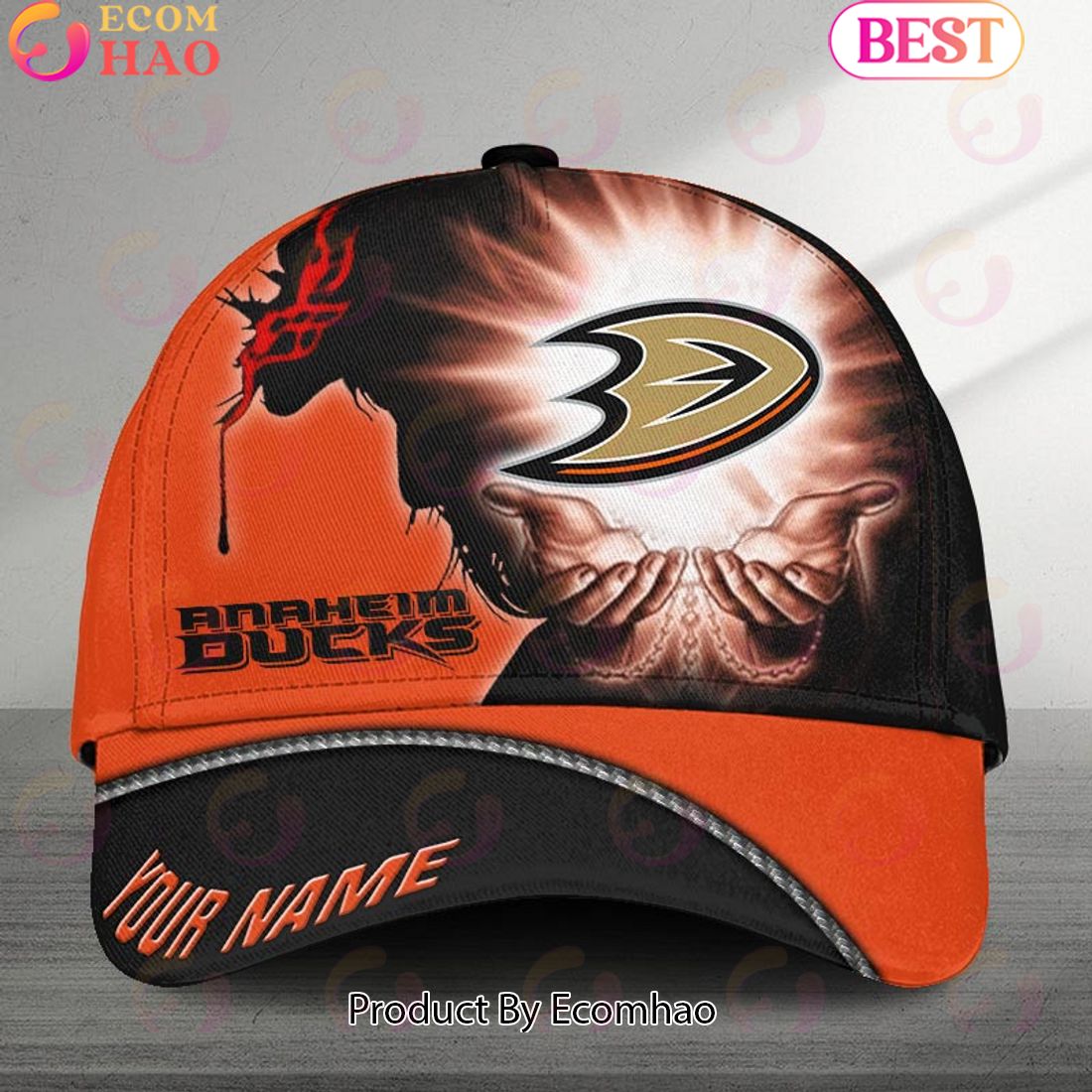 NHL Anaheim Ducks God’s Gift Design Custom Name Cap