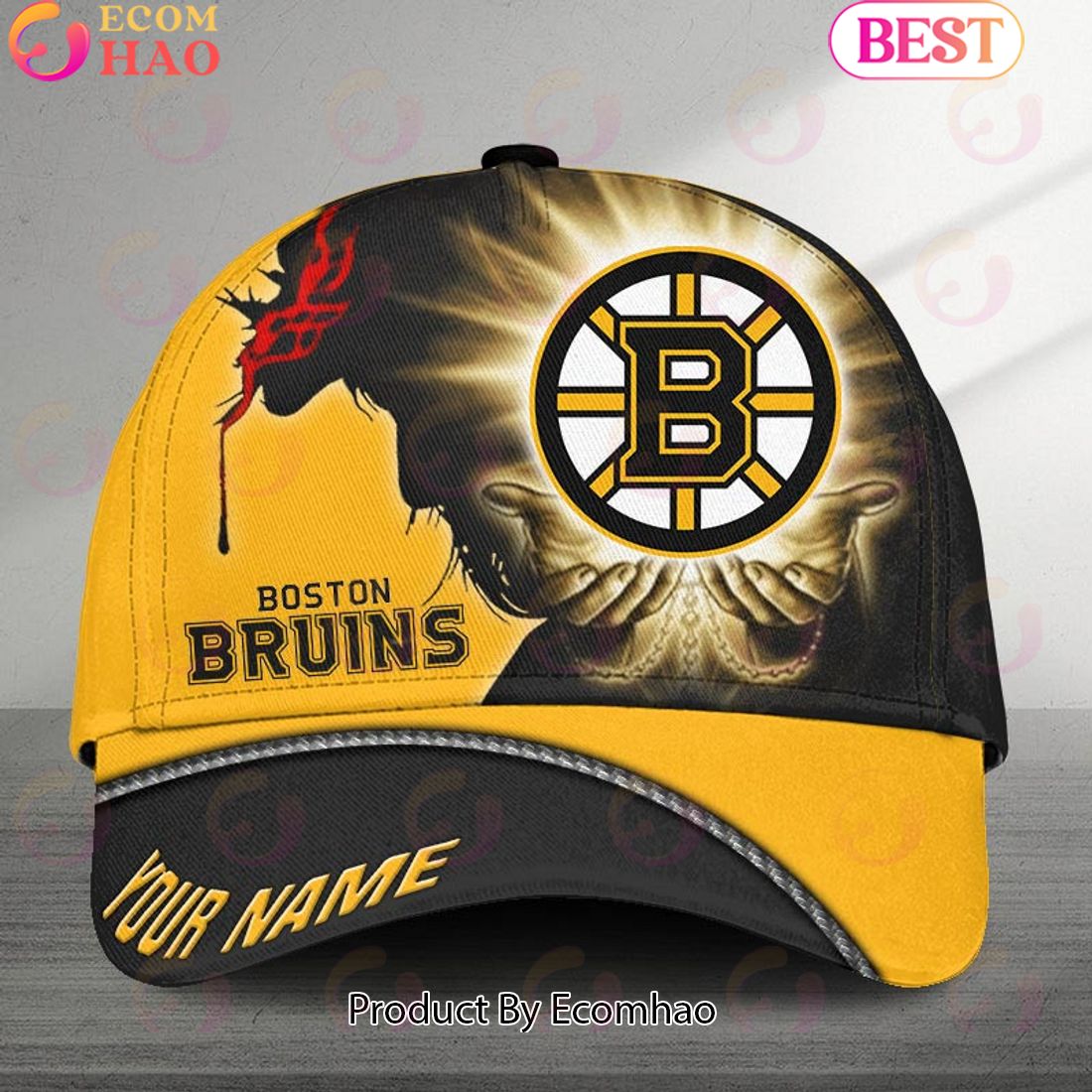 NHL Boston Bruins God’s Gift Design Custom Name Cap