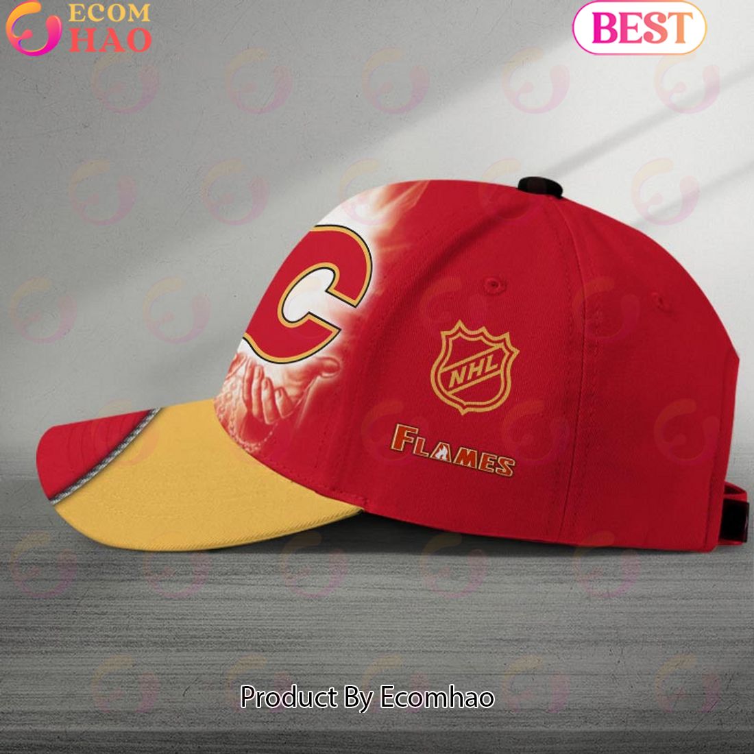 NHL Calgary Flames God’s Gift Design Custom Name Cap