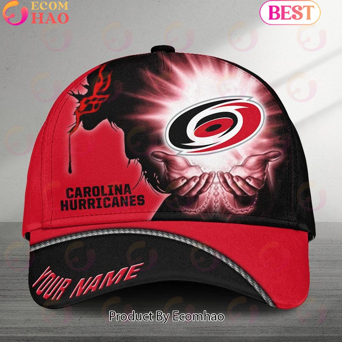 NHL Carolina Hurricanes God’s Gift Design Custom Name Cap