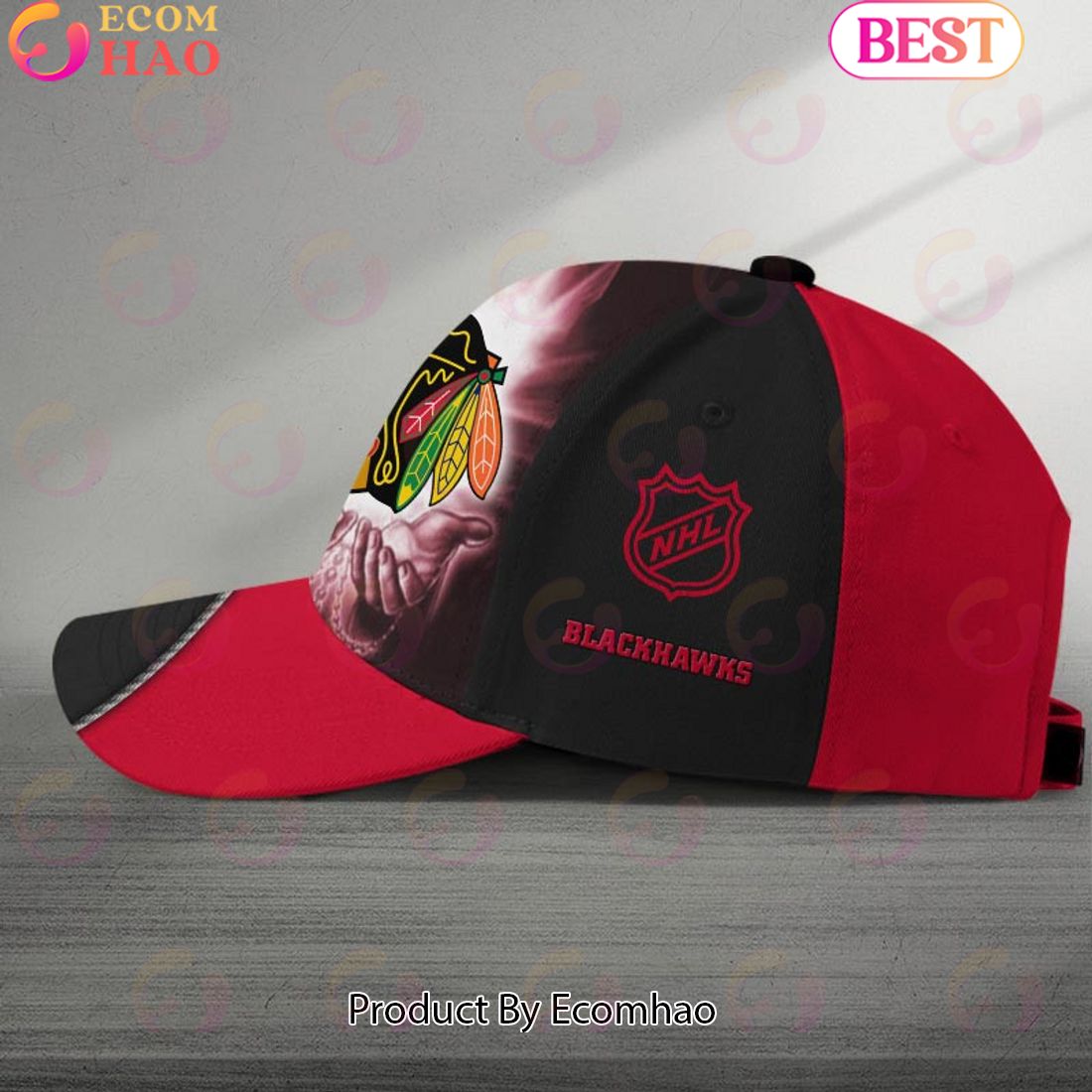 NHL Chicago Blackhawks God’s Gift Design Custom Name Cap