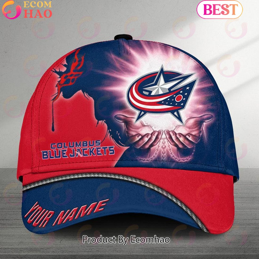 NHL Columbus Blue Jackets God’s Gift Design Custom Name Cap