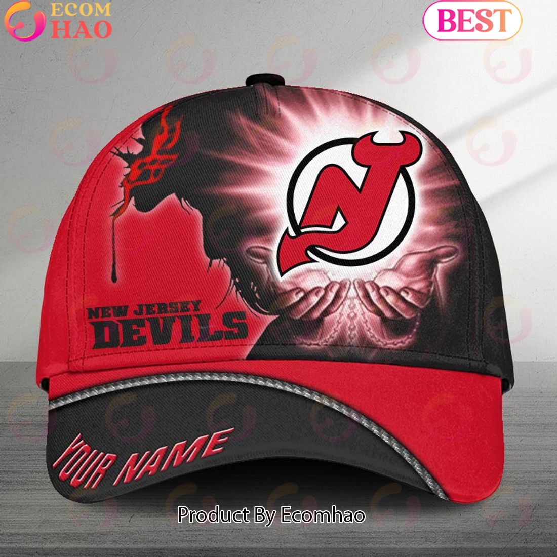 NHL New Jersey Devils God’s Gift Design Custom Name Cap