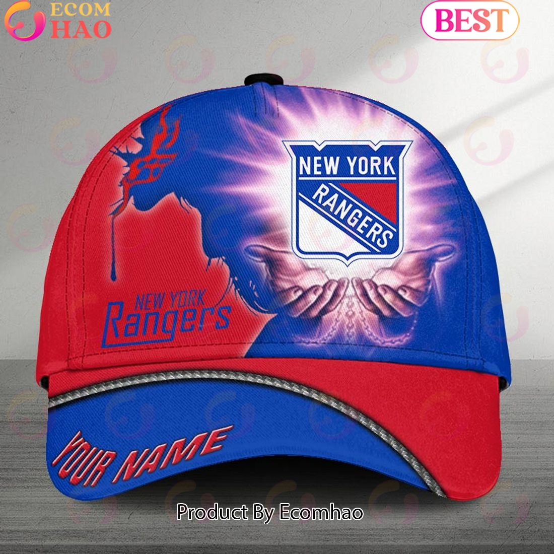 NHL New York Rangers God’s Gift Design Custom Name Cap