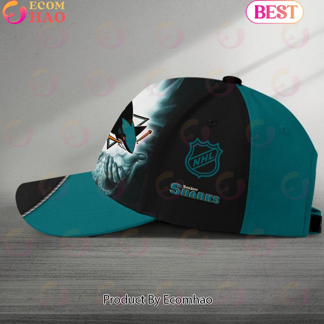 NHL San Jose Sharks God’s Gift Design Custom Name Cap