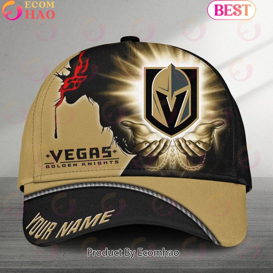 NHL Vegas Golden Knights God’s Gift Design Custom Name Cap