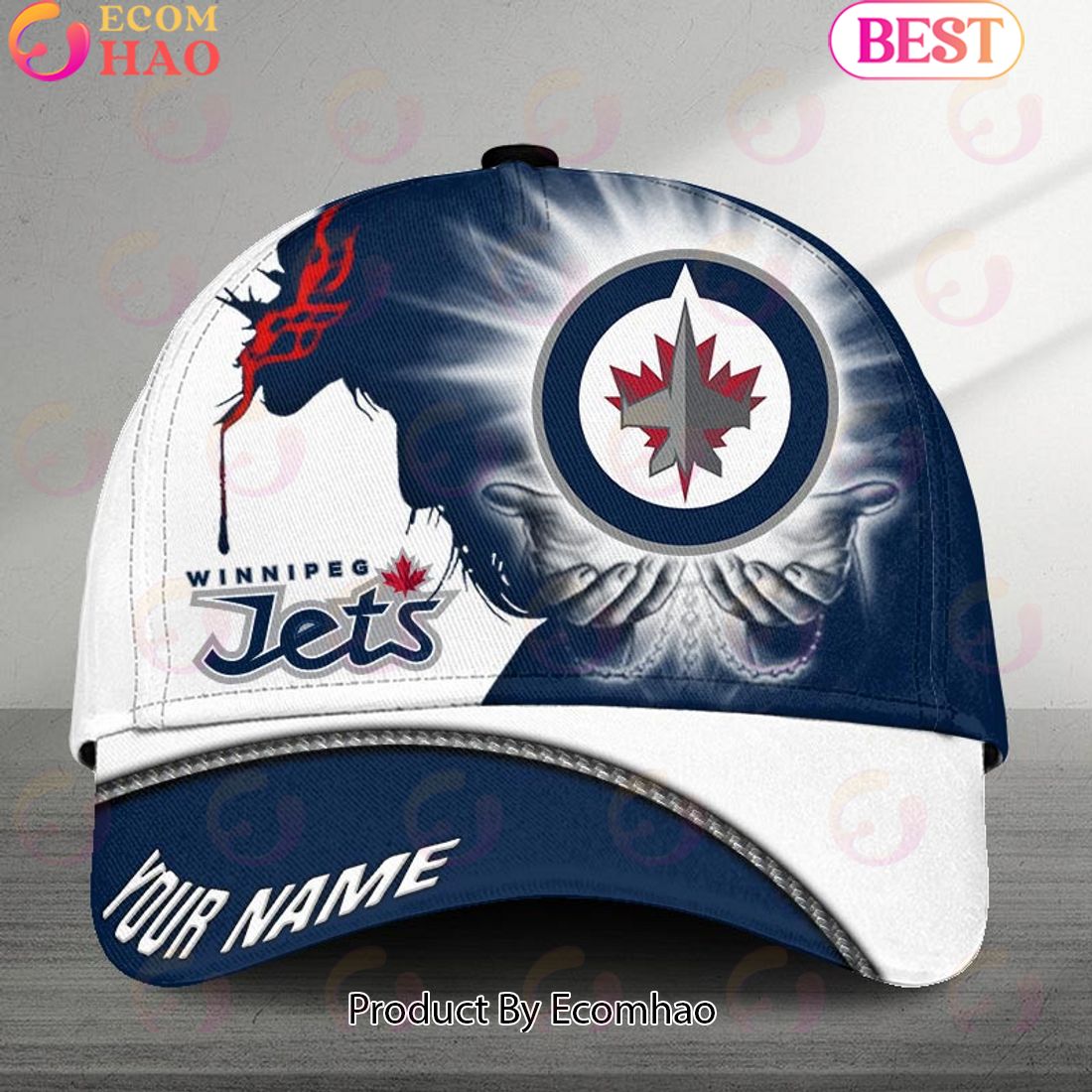 NHL Winnipeg Jets God’s Gift Design Custom Name Cap