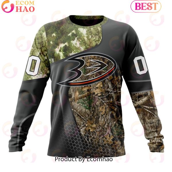 Personalized NHL Anaheim Ducks Special Hunting Camo Design Full Printed Hoodie