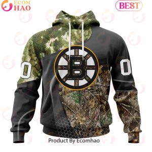 Personalized NHL Boston Bruins Special Hunting Camo Design Full Printed Hoodie