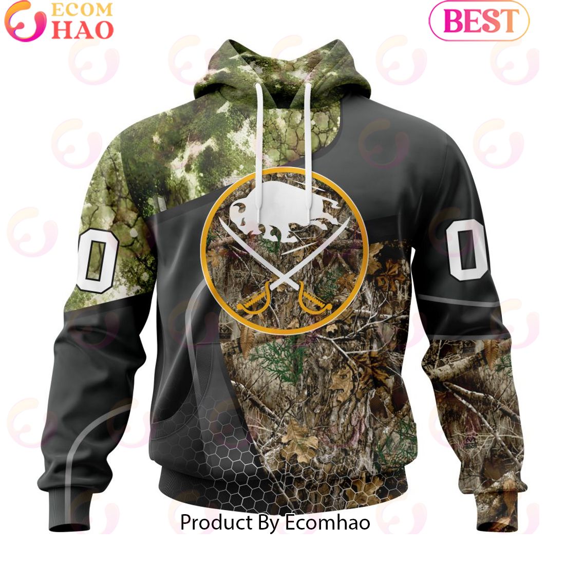 Personalized NHL Buffalo Sabres Special Hunting Camo Design Full Printed Hoodie