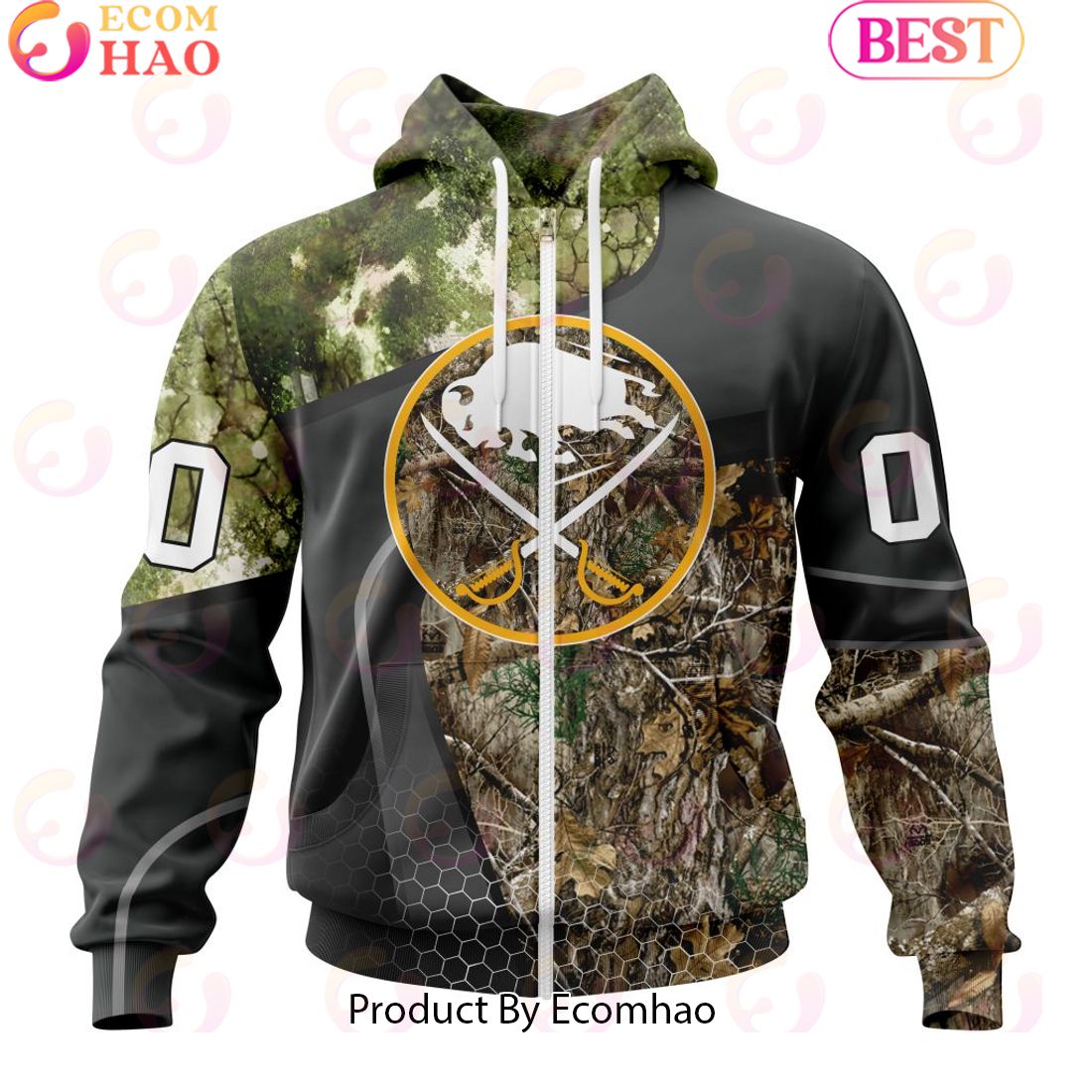 Personalized NHL Buffalo Sabres Special Hunting Camo Design Full Printed Hoodie