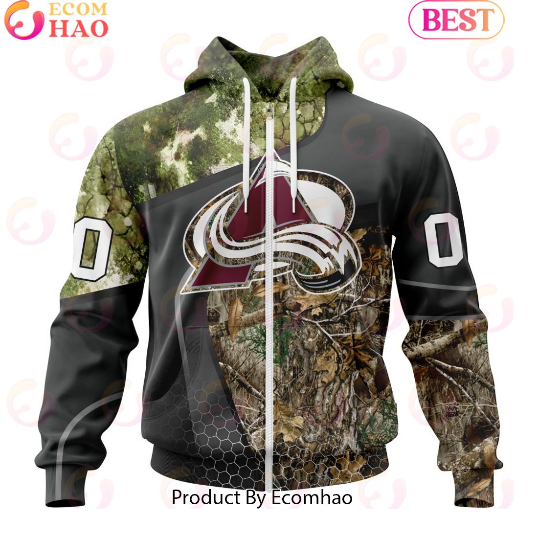 Personalized NHL Colorado Avalanche Special Hunting Camo Design Full Printed Hoodie