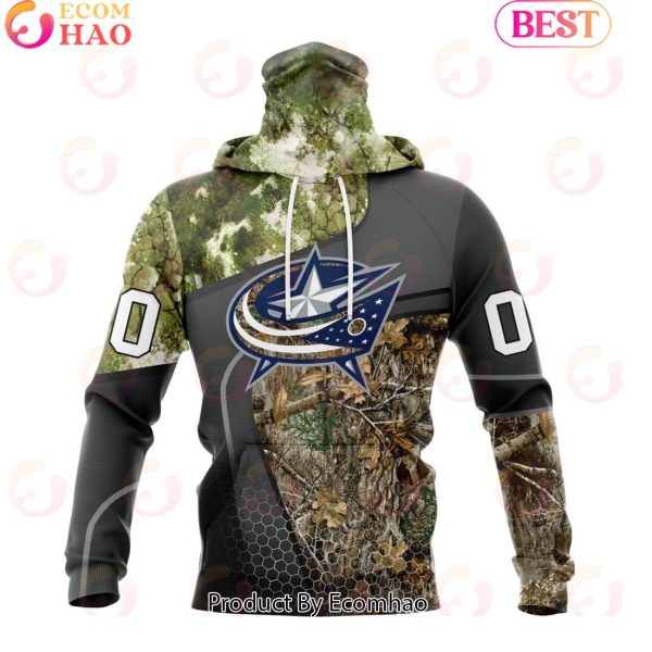 Personalized NHL Columbus Blue Jackets Special Hunting Camo Design Full Printed Hoodie