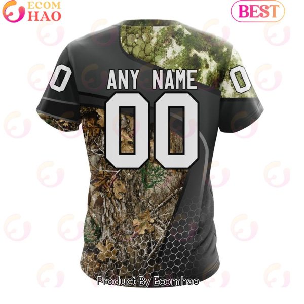 Personalized NHL Columbus Blue Jackets Special Hunting Camo Design Full Printed Hoodie