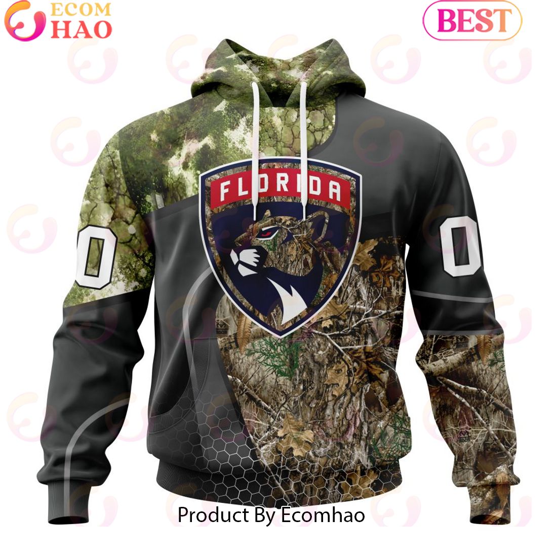 Personalized NHL Florida Panthers Special Hunting Camo Design Full Printed Hoodie