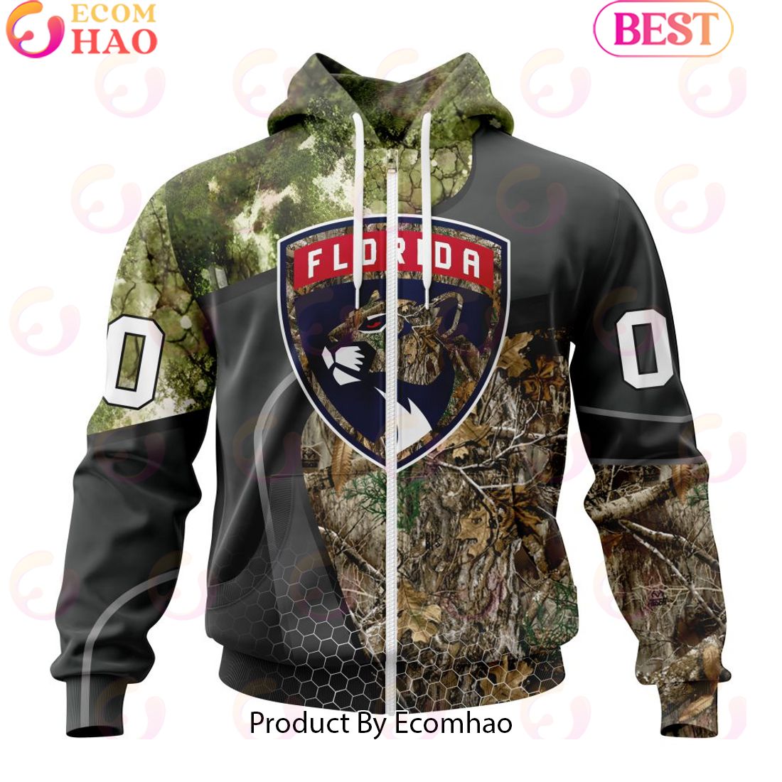 Personalized NHL Florida Panthers Special Hunting Camo Design Full Printed Hoodie