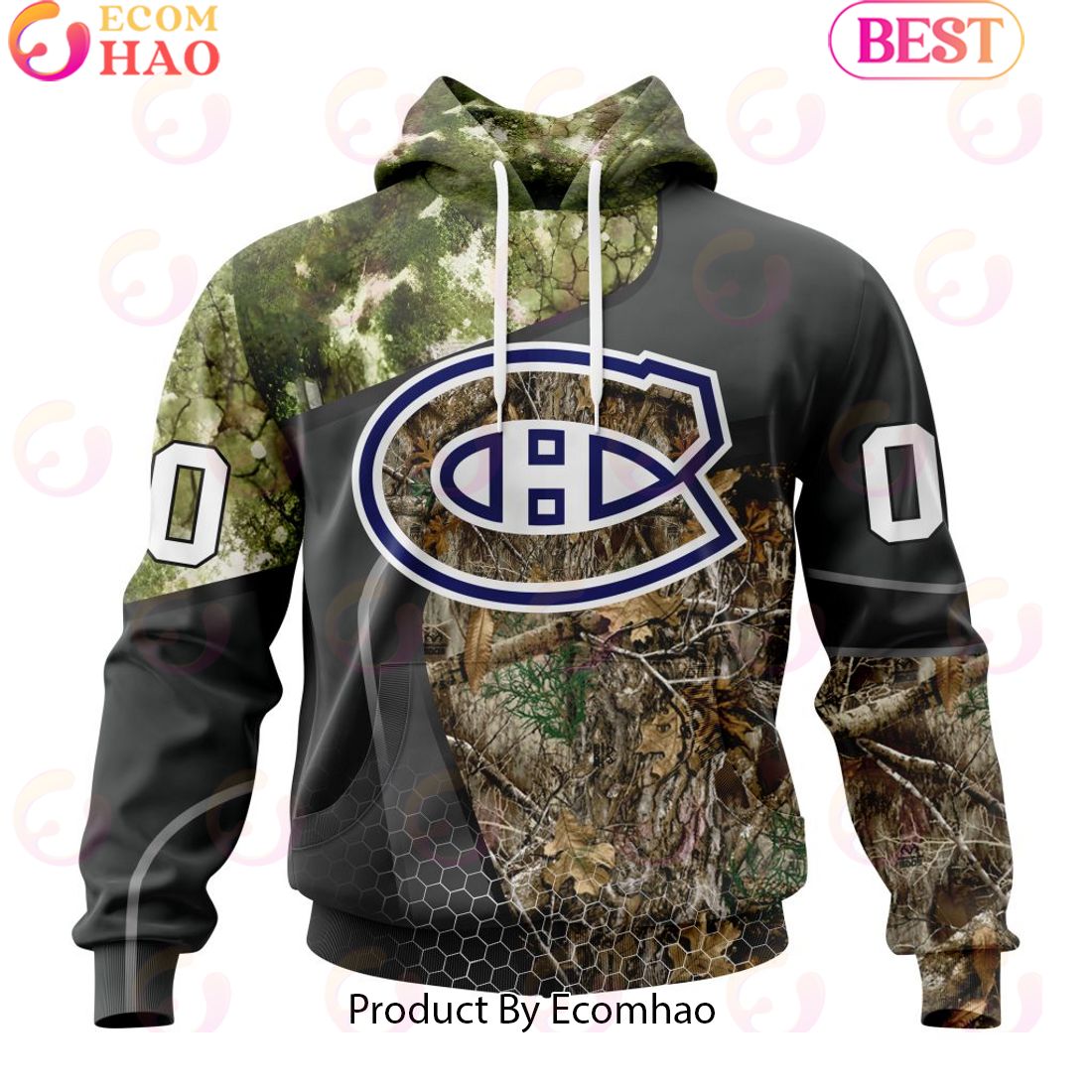 Personalized NHL Montreal Canadiens Special Hunting Camo Design Full Printed Hoodie